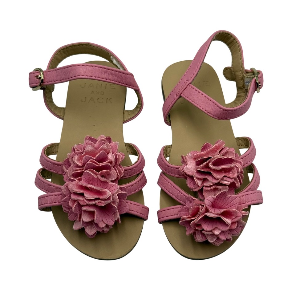 Janie and Jack Pink‎ Floral Sandals Toddler Kids Size 7